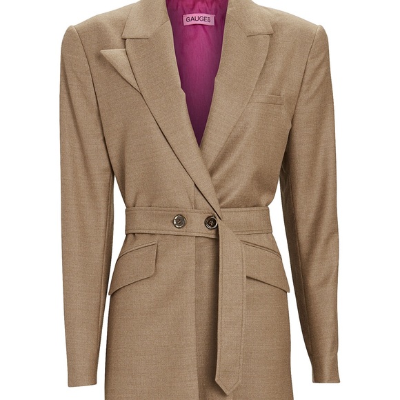 Gauge 81 Mazat Brown Tan Belted Blazer Small - Picture 2 of 4